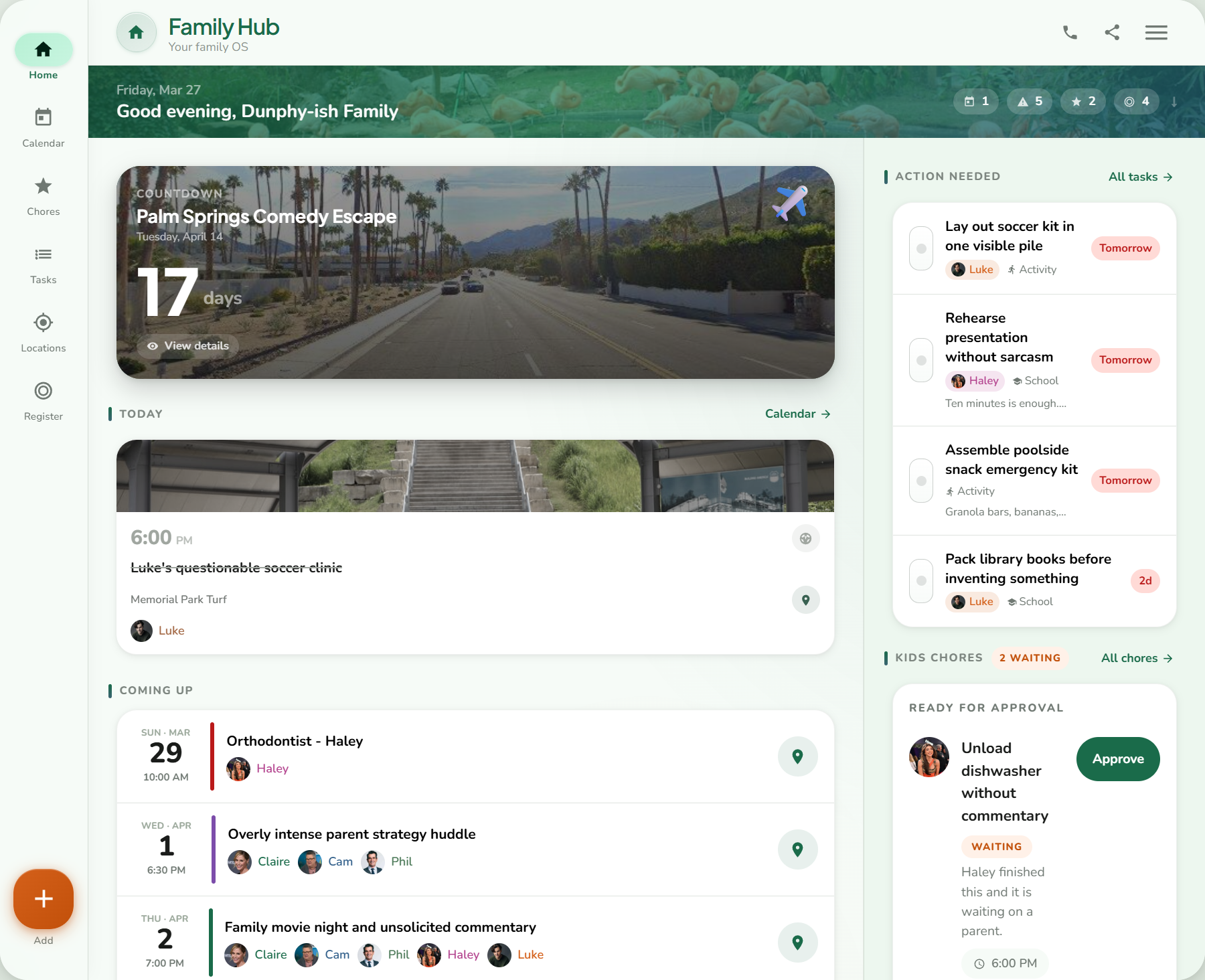Parent dashboard